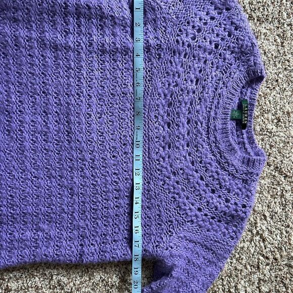 Lauren Ralph Lauren Women’s Purple Alpaca Blend Pullover Sweater Size Medium - Picture 7 of 11
